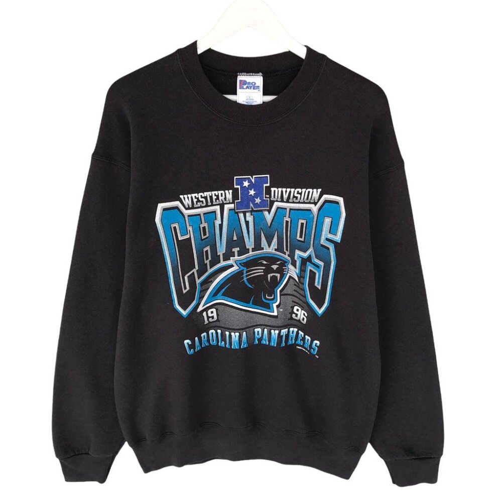 Vintage 90s Carolina Panthers Western Division Champions NFL Football Sweatshirt